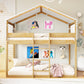 Twin Over Twin Wood Bunk Bed with Tent