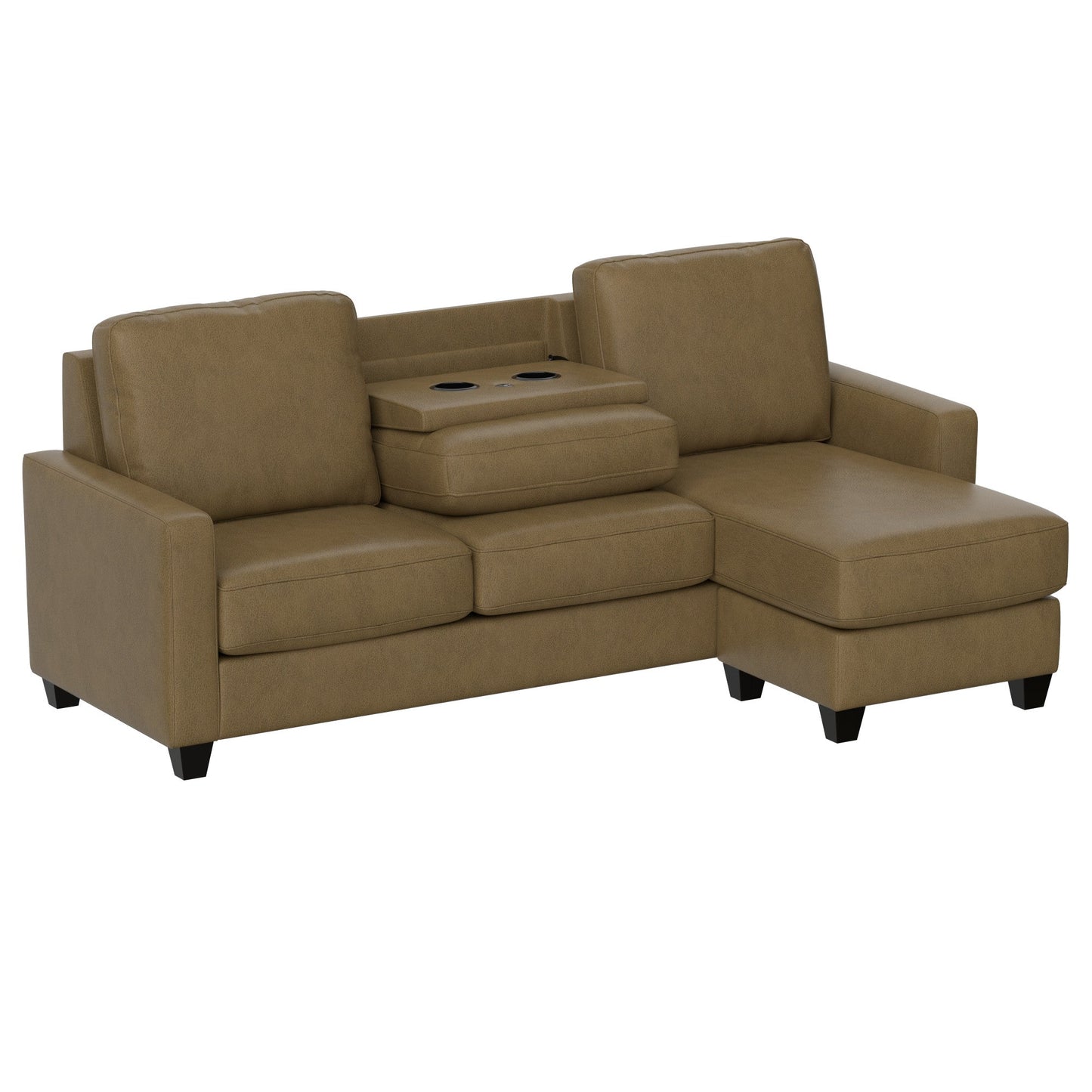 Brown 2-Piece Sofa with Chaise