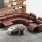 6-Piece Modular Leather Sofa with 2 Cup Holders