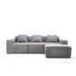 L - Shape Modern Minimalist Modular Sectional Sofa, Upholstered Cloud Couch With Deep Seats - view 2