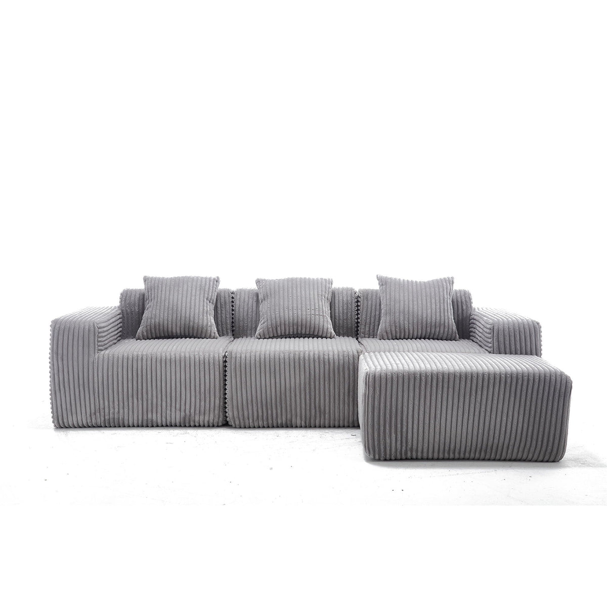 L - Shape Modern Minimalist Modular Sectional Sofa, Upholstered Cloud Couch With Deep Seats - view 2