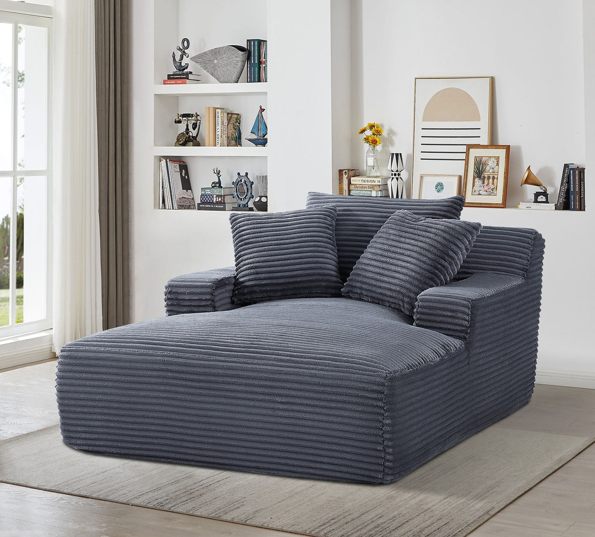 Cloudline - Oversized Chaise Lounge, Modern Comfy Couch With Full Foam Cushioning, Cozy Sleeper Sofabed - view 12