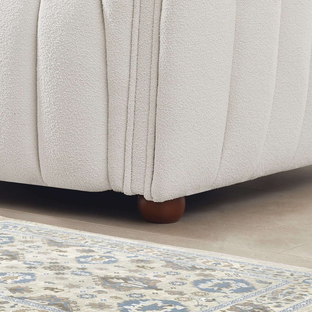April - Mid-Century Modern Luxury Tight Back Boucle Couch - view 4