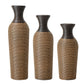 Hand-Woven PVC Rattan Vases, Set of 3 Decorative Floor Vases