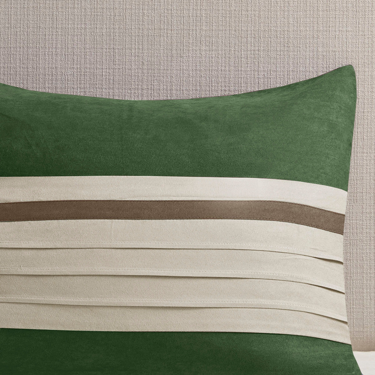 7 Pc Faux Suede Comforter Set Green King