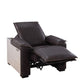 Misezon - Power Motion Recliner - Dark Top Grain Brown Leather & Aluminum