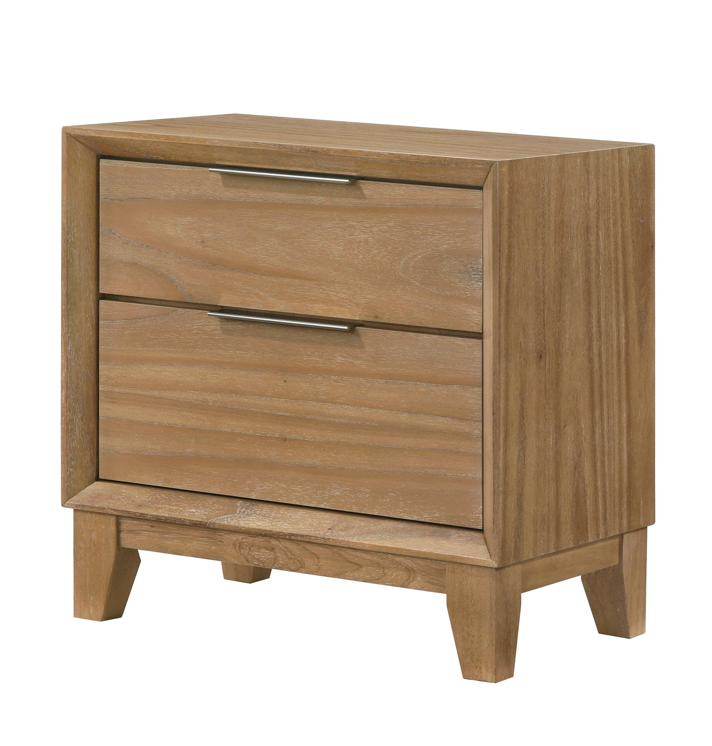 1pc Contemporary 2-Drawer Nightstand