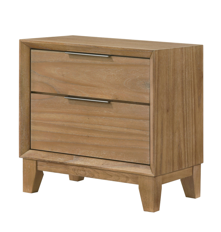 1pc Contemporary 2-Drawer Nightstand