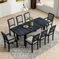 Topmax - Rustic Extendable Dining Table Set With Removable Leaf, 6 Upholstered Armless Dining Chairs And 2 - view 5