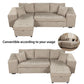 Modern L-Shape 3 Seat Reversible Sectional Couch, Pull Out Sleeper Sofa With Storage Chaise And 2 Stools For - view 12