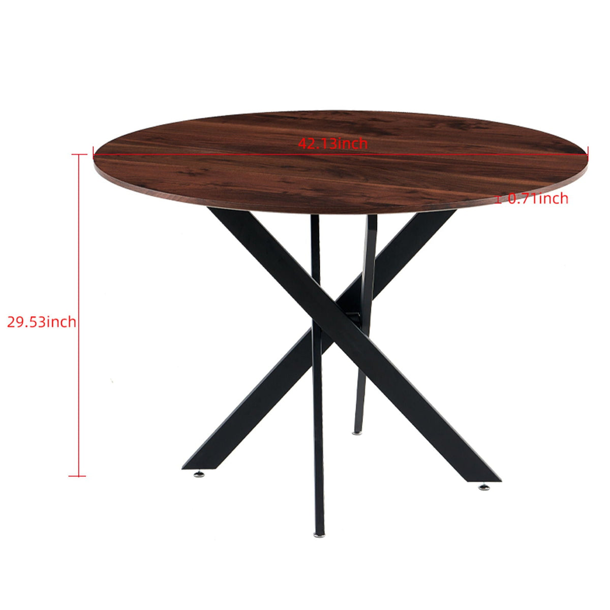 Mid-Century Dining Table For 4 - 6 People With Round Table Top, Pedestal Dining Table, End Table Leisure - view 4