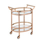 Lakelyn Clear Glass & Rose Gold Finish Serving Cart