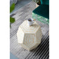 18x18x21" Hexagonal Capes Capiz Stool, Cream/Yellow