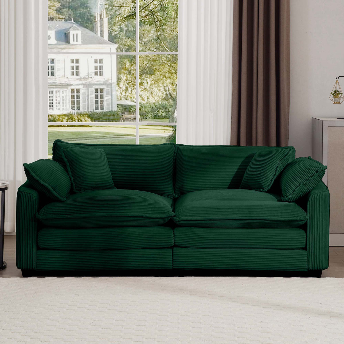 Modern 2 Seater With 4 Pillows, Upholstered Deep Seating Loveseat - view 16