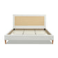 Haley Upholstered Cane-Back Platform Bed, King, Antique