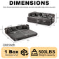 78.7-Inch Convertible Sleeper Sofa Bed with Cylindrical Pillow