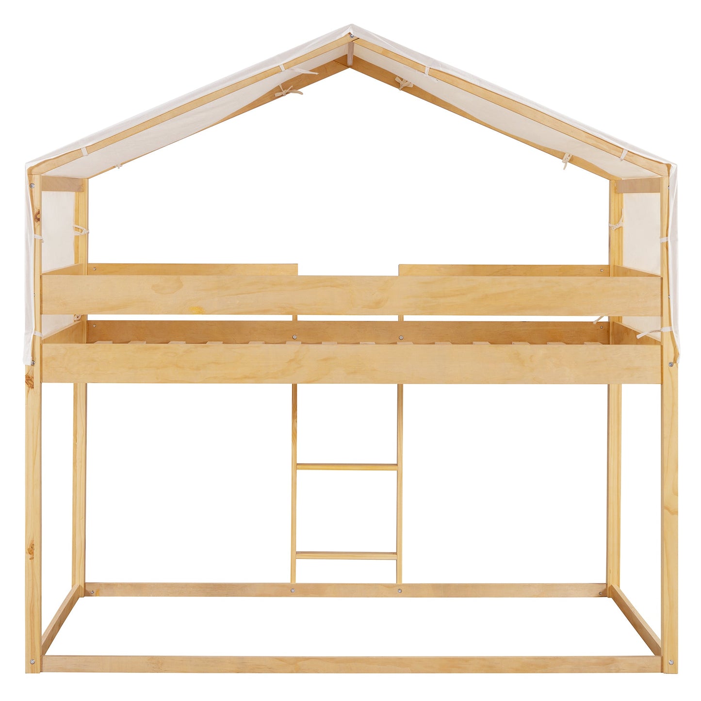 Twin Over Twin Wood Bunk Bed with Tent