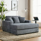 Oversized Chaise Lounger Modern Style Sofa Couch, With Pillows, Charge Station & Cup Holders - view 3