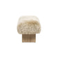Leda 49" Sheepskin Fur Rectangular Accent Bench