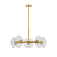 26" Modern Gold 5-Light Sputnik Chandelier with Clear Glass Shades