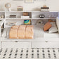 Wood Twin Size Platform Bed with Storage Shelves, Drawers, and LED