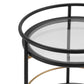 Modern Round Bar Cart with Tempered Glass Shelves