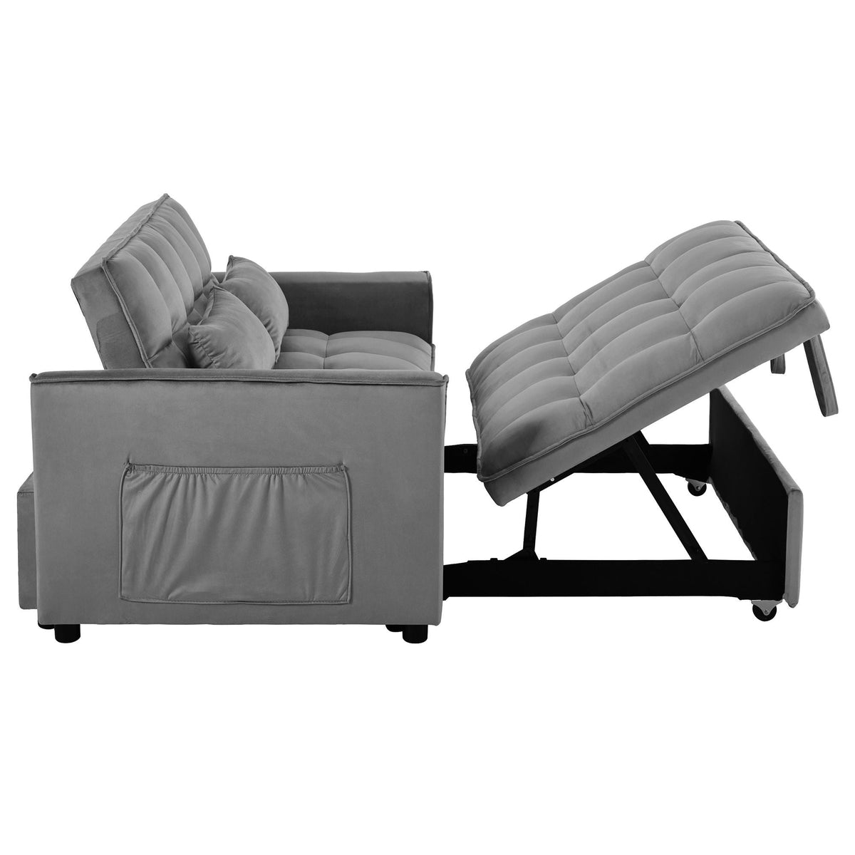 3 In 1 Pull Out Couch Convertible Sofa Bed With Reclining Backrest - view 14