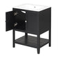 24" Black Bathroom Vanity