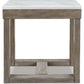 Loyaska - Square End Table - Brown / Ivory