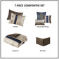King 7 Piece Jacquard Comforter Set with Throw Pillows