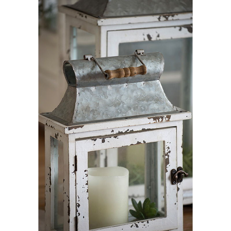 Wooden Candle Lantern Decorative Set of Two for Indoor and Outdoor Use