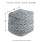 Chevron - Pouf - Blue