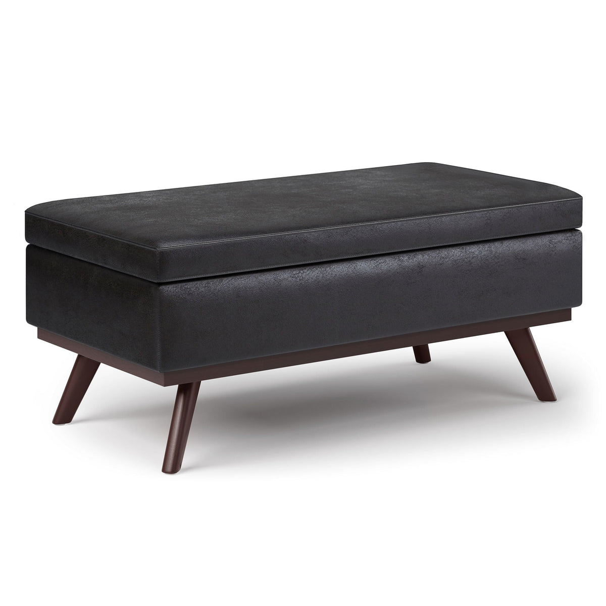 Lift Top Large Coffee Table Storage Ottoman with Spacious Compartment - Faux Leather