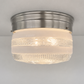 RETRO 1960's Antique DRUM Flush Mount Ceiling Light Brushed Nickel