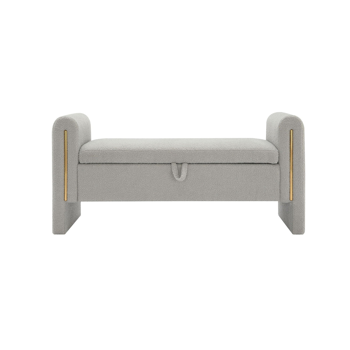 Modern Teddy Upholstered Large Bed End Bench With Arms And Storage - view 21
