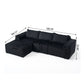 L - Shape Modern Minimalist Modular Sectional Sofa, Upholstered Cloud Couch With Deep Seats - view 9