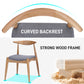 Set of 2 Rubberwood Dining Chairs with Ergonomic Backrest