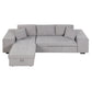 Modern L-Shape 3 Seat Reversible Sectional Couch, Pull Out Sleeper Sofa With Storage Chaise And 2 Stools For - view 2
