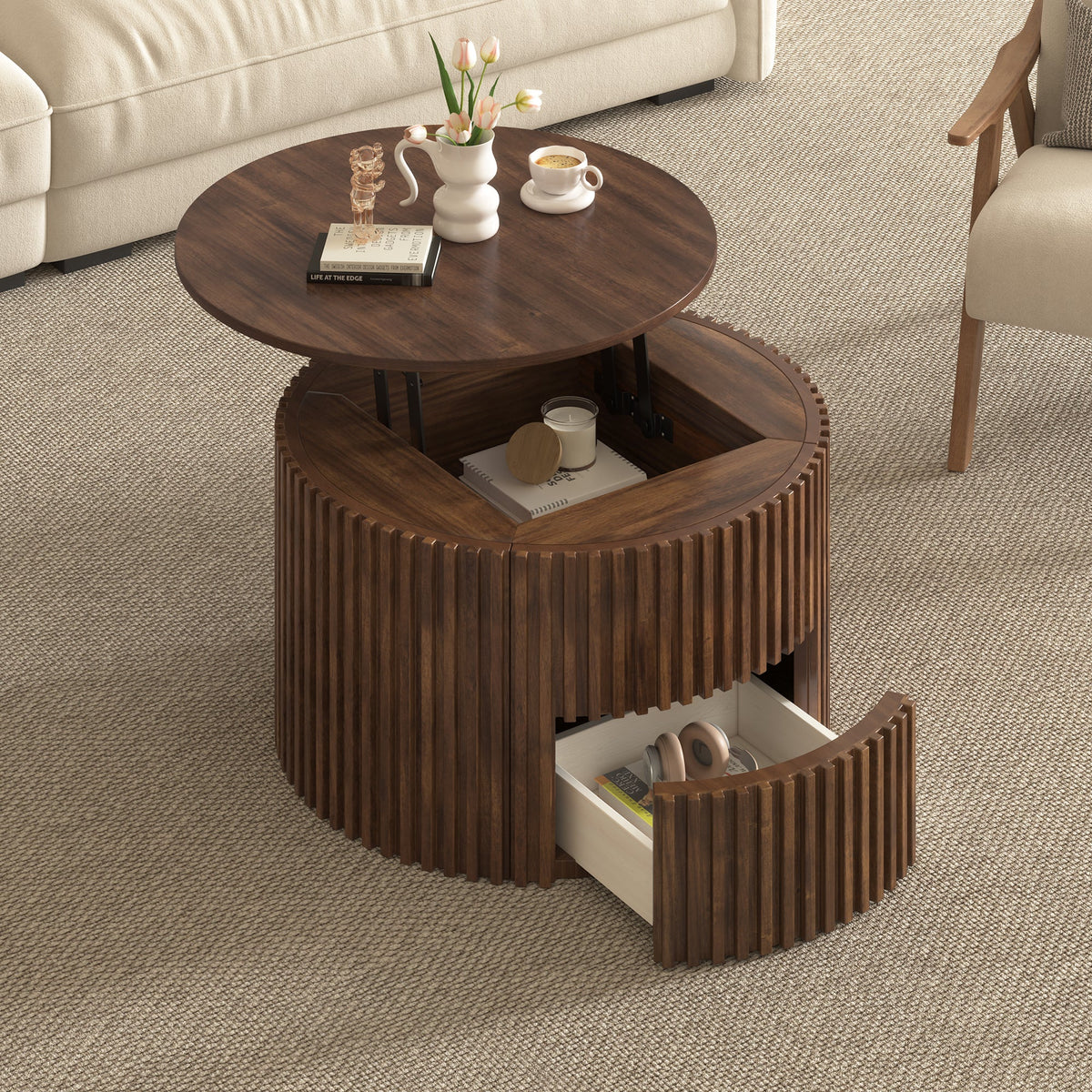 Vibe Haus Round Lift Top Coffee Table