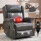 Grey Manual Recliner Chair in Faux Leather