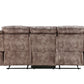 Zubaida Two Tone Chocolate Velvet Recliner Sofa with USB Port & Drop Down Table