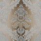 Sorina - Loveseat With 5 Pillows - Velvet, Fabric & Antique Gold