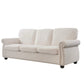 Soft Sofa, Upholstered 3 Seater Couch With High Density Foam, Loose Back Cushions And Turned Legs - view 10