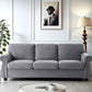 Soft Sofa, Upholstered 3 Seater Couch With High Density Foam, Loose Back Cushions And Turned Legs - view 3