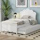 Twin Size Wood Platform Bed with Headboard and Twin Size Trundle