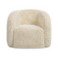 Colt 33" Fur Swivel Upholstered Barrel Accent Arm Chair