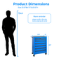 Rolling Metal Tool Chest with 7 Drawers - Blue