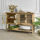 59.06" Rectangle Accent Glass Door Wooden Sideboard Cabinet
