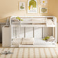 Full Over Full Bunk Bed with 4 Drawers and 3 Shelves - White