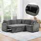 L-shaped Sectional Sofa Bed with Hidden Storage